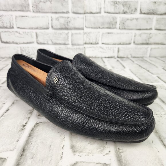 Bally Wander Men Sz 10 Black Leather Drivers Loafer Slip On Shoe Casual Comfort - Picture 1 of 10